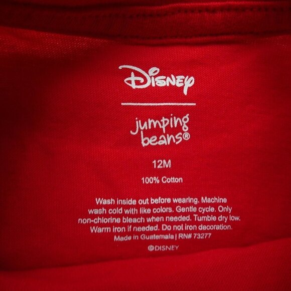 Lot of 2 Disney Mickey Mouse Tees Graphic T-Shirts Red Orange Baby Toddler 12 Mo - Picture 5 of 10